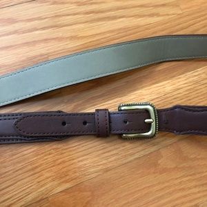 Western brown leather belt L